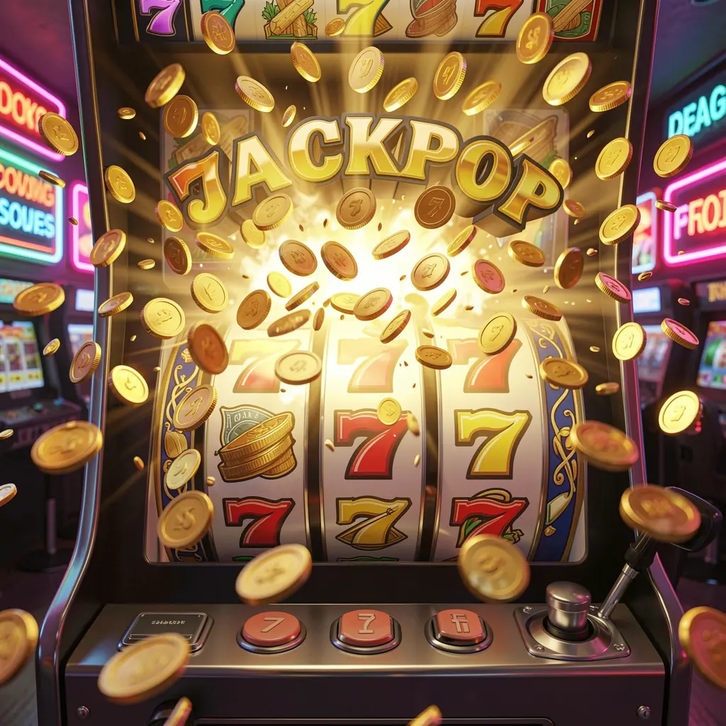 Modern slot machine with glowing 777 symbols and falling gold coins showcasing the thrilling jackpot experience of 9Z999 slots in Bangladesh